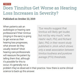 Does Tinnitus Get Worse as Hearing Loss Increases in Severity?