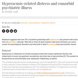 Hyperacusis-related distress and comorbid psychiatric illness